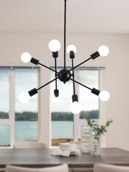 UFO 10- Sputnik Modern Black Pendant