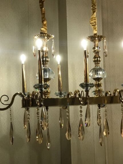 Masiero 8 - Antique Brass Long Island Hanging