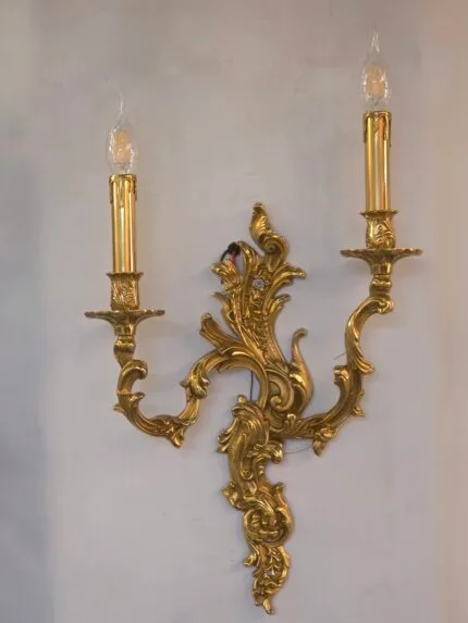 Louis XVI - Brass Double Candle Wall Light